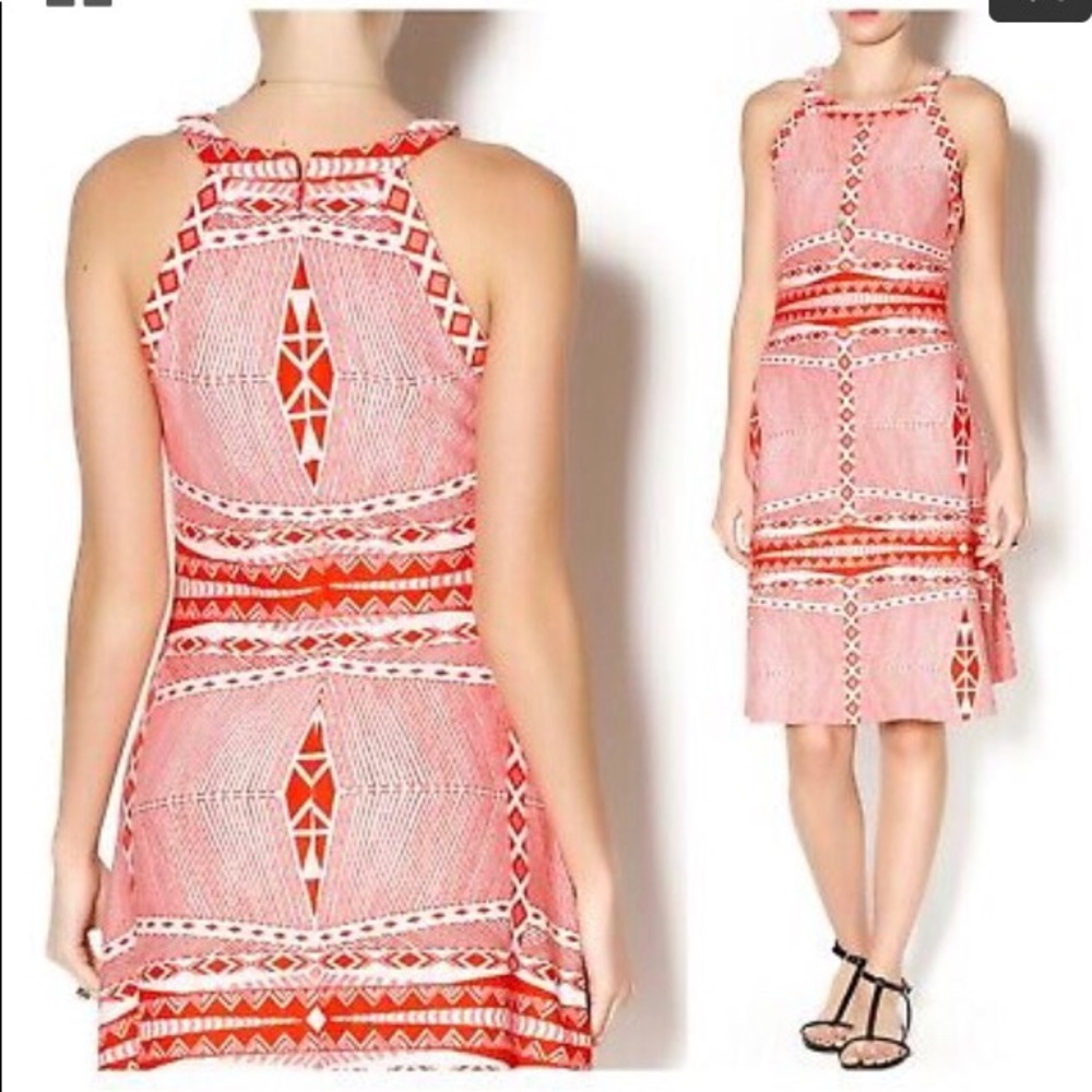 YOANA BARASCHI Red/White Corozan Motif Dress